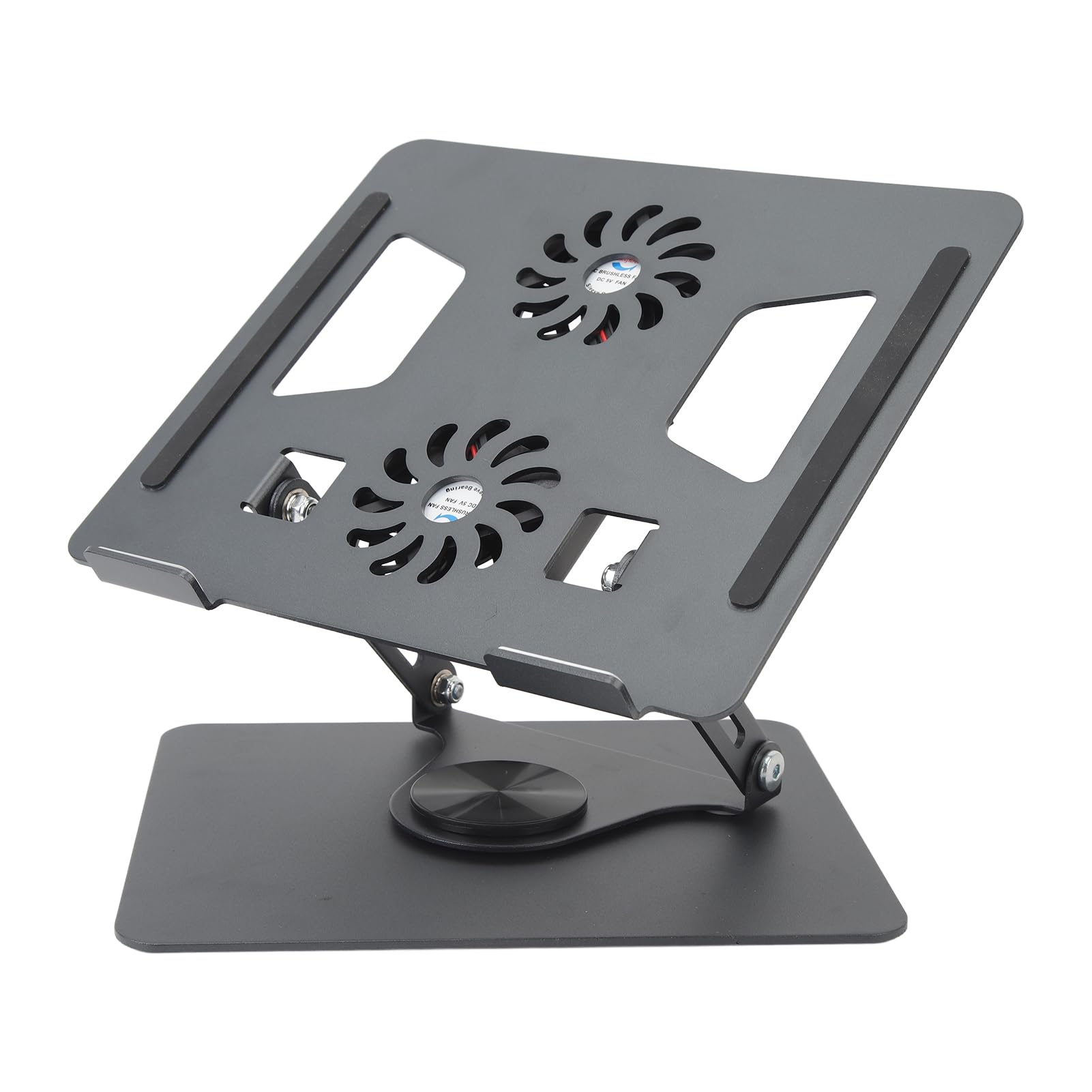 Sxhlseller Supporto per Laptop Regolabile in Continuo con Ventola di Raffreddamento, Supporto per Laptop in Alluminio Ruotabile a 360° per Dispositivi da 11-17,3 Pollici, per Computer Ergonomico