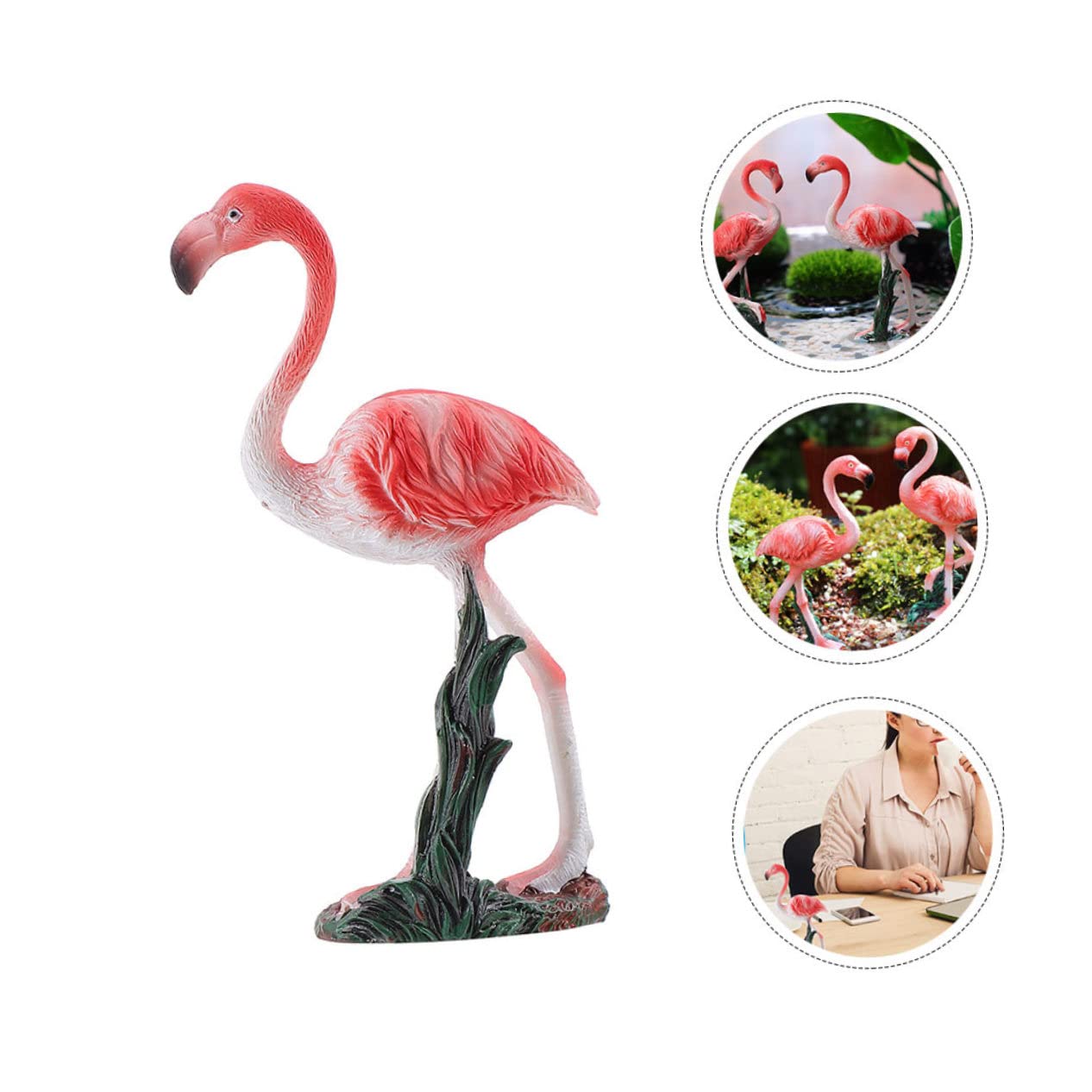 HANABASS 3pezzi Fenicotteri Statuetta Per Bonsai e Accessorio Per Decorazioni e Idea Per e