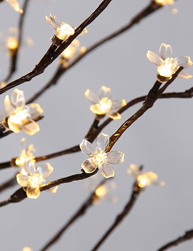 Miniatura 7 de Lightshare árbol con flores de LED Plástico Blanco Warm 6 pies