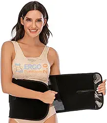 Cinta De Compressão Com Hastes e Velcro Ajustável Ergo Premium (Preto, G)