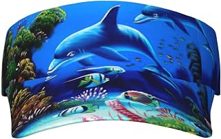 TyEdee Adult Sunscreen Visor Cap,Sports Sun Visor Hats,Adjustable Sun Visor Caps for Women and Men-Christmas Lovely Snowman