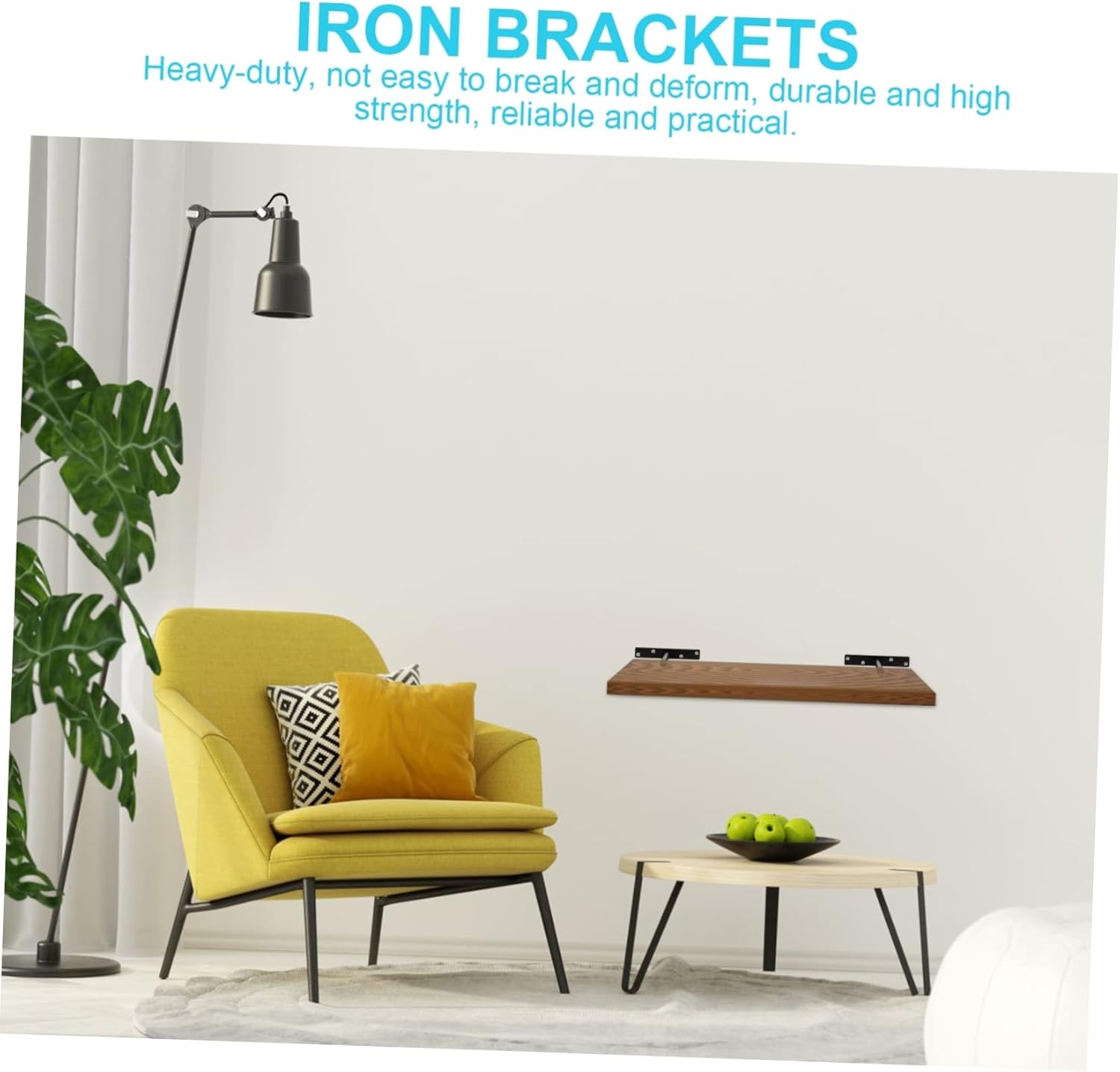 DOITOOL 4 Sets Hidden Shelf Support Brackets T-Shape Wall Mounted Iron Shelf Bracket for Concealed Installation Suitable for Home and Office Use Heavy Duty Design