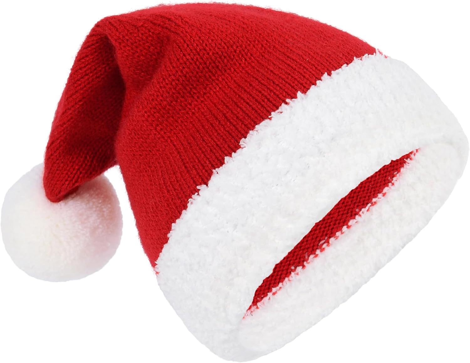 Century Star Baby Santa Hat Knit Baby Christmas Hat Infant Toddler Girl Xmas Beanie Hats Winter Kids Santa Claus Hat 0-6 Months 01pc Red