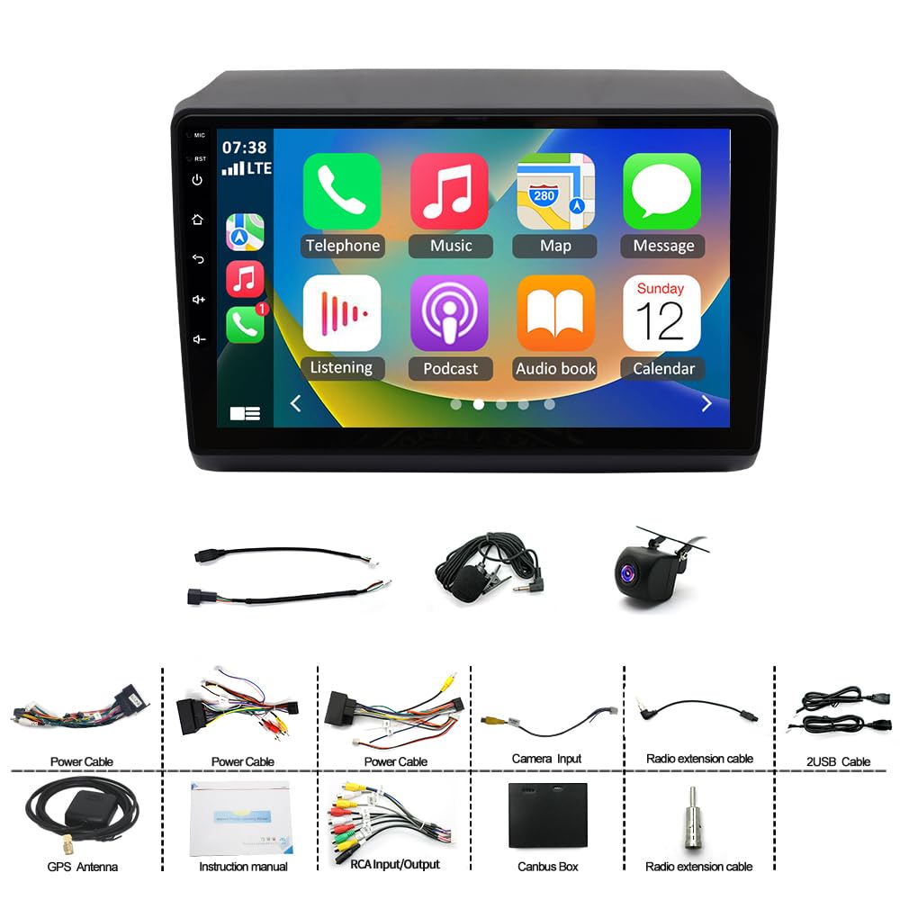 4+64G 2 Din Android 15 Autoradio für Fiat Ducato Citroen Jumper Peugeot Boxer 2011-2021 mit Carplay Android Auto, 9 Zoll Touchscreen Auto Stereo Display Player Radio GPS Navi Head Unit mit Mirror Link