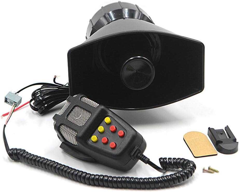 Reelva Car 12V 100W 7 Sounds Speaker Megaphone Emergency Whistle Loud Speaker Siren Horn