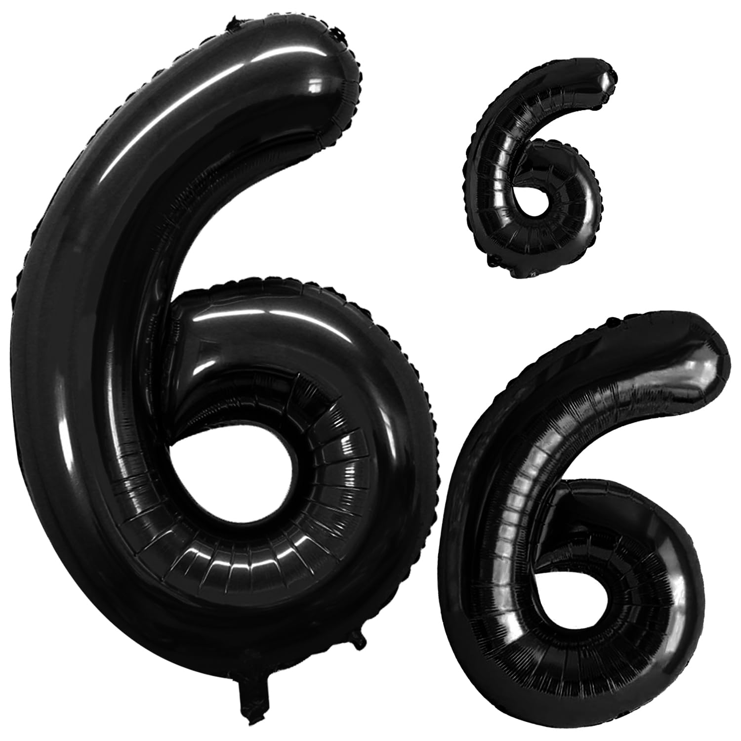 GOER Black Foil Balloons Number 6,Huge Number Balloons for 6th Birthday Party Supplies Anniversary Decorations (3 pcs,42 inch,32 inch,16inch)