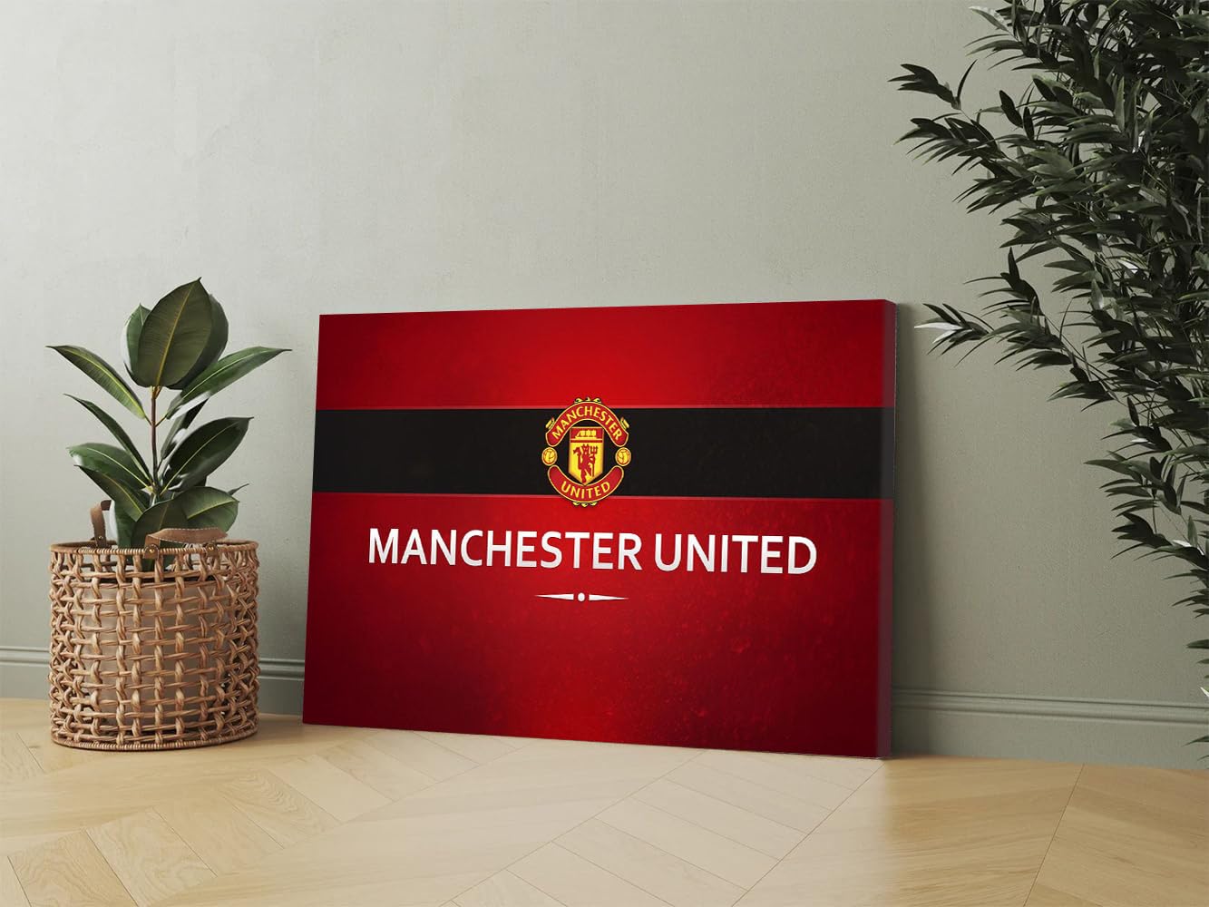 GADGETS WRAP Canvas Gallery Wrap Framed for Home Office Studio Living Room Decoration (17x11inch) - Manchester Utd