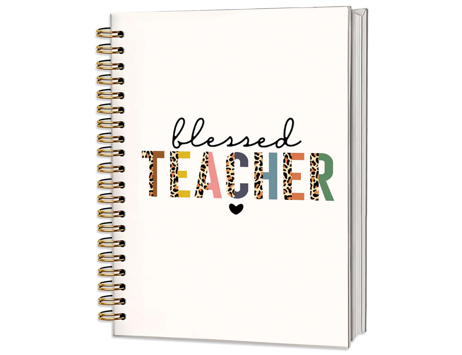 ICEWHITEY Taccuino per insegnante benedetto, regalo di apprezzamento per insegnanti, per donne, a righe, con rilegatura a spirale, quaderno per insegnanti, forniture scolastiche e ufficio