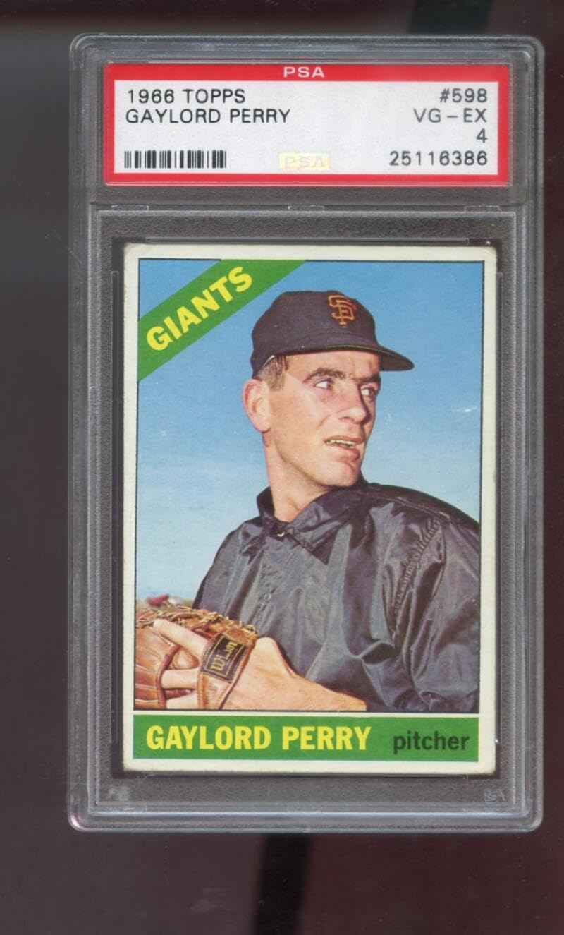 1966 Topps #598 Gaylord Perry PSA 4 Graded Baseball Card MLB San Francisco Giants HIGH NUMBER SHORT PRINT SP HN