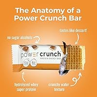 Vista 6 de Barritas de galleta Power Crunch, snacks altos en proteínas con delicioso sabor, caramelo salado, 1,4 onzas (12 unidades)