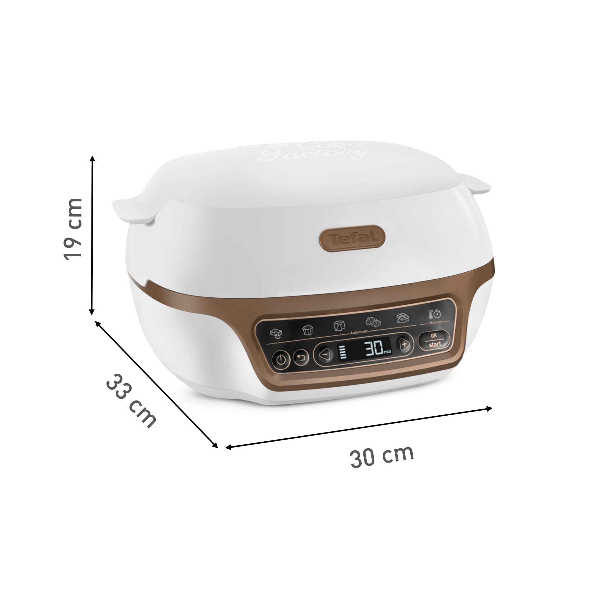 Tefal Cake Factory, Four à gâteaux intelligent, 5 programmes auto + mode manuel, Moules madeleines et donuts inclus, YY5726FG