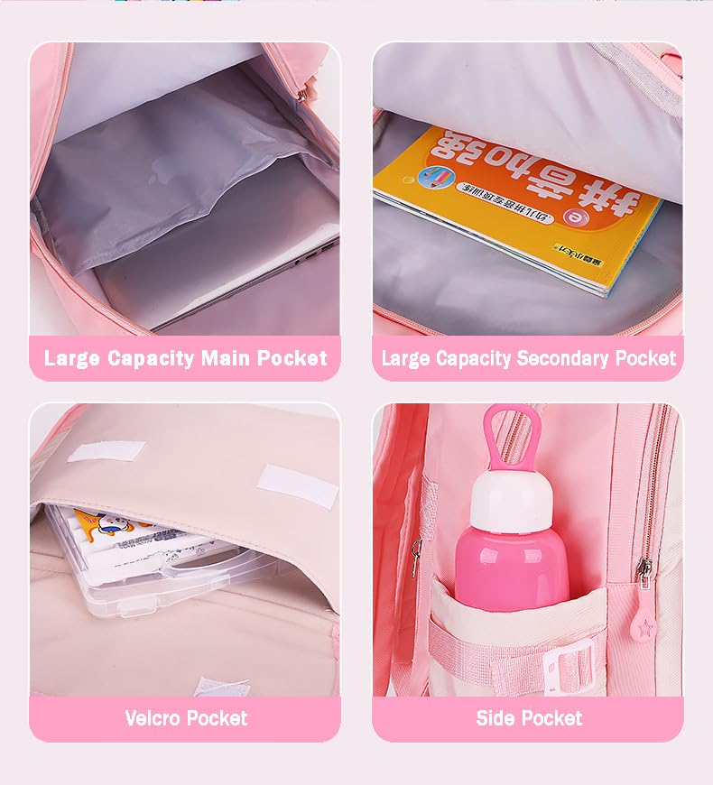 School Backpack for Teen Girls Bookbags Elementary High School Laptop Bags Women Travel Daypacks Blue Large4