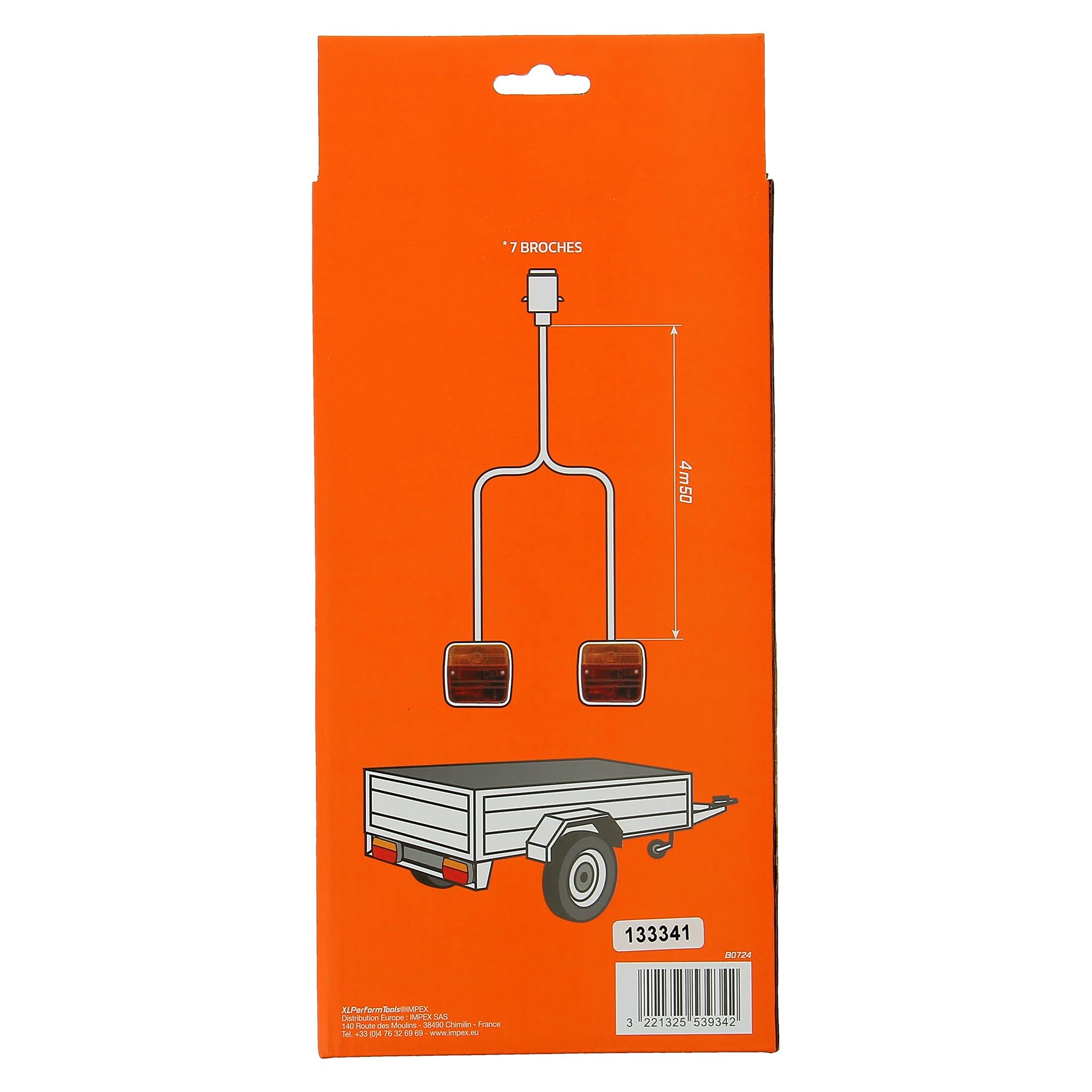 XL Perform Tools 553934 2 4-funkcyjne światła do przyczepy, mocowanie magnetyczne, wiązka 4,5 m