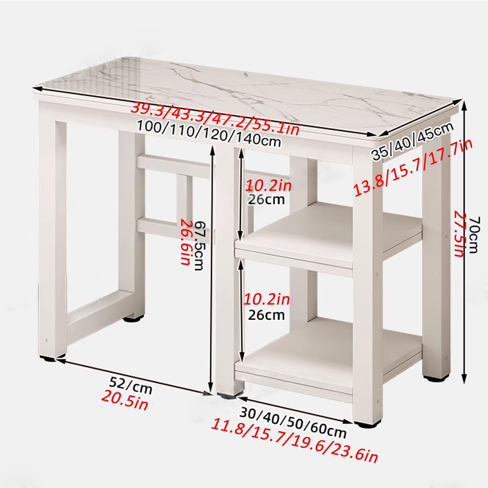 Stojak próżniowy do robota z szafką do przechowywania, stojący stojący stojak na robot, ukryty organizer próżniowy z łupkowym biurkiem do akwarium, 110 x 40 x 75 cm