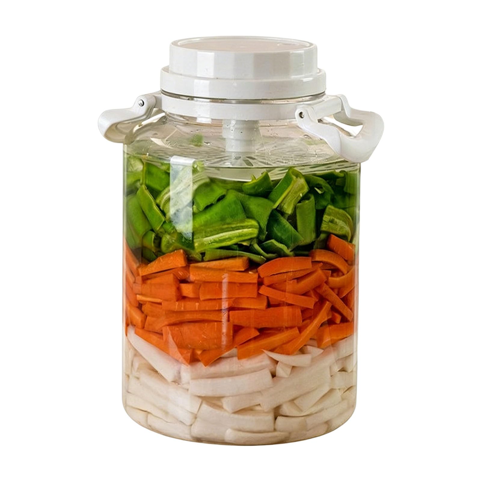 Msioytog White Sealing Jars For Home Use Pickled Vegetables Container With Leakproof Lid And Ergonomic Carry Handle Large Capacity Store Planner