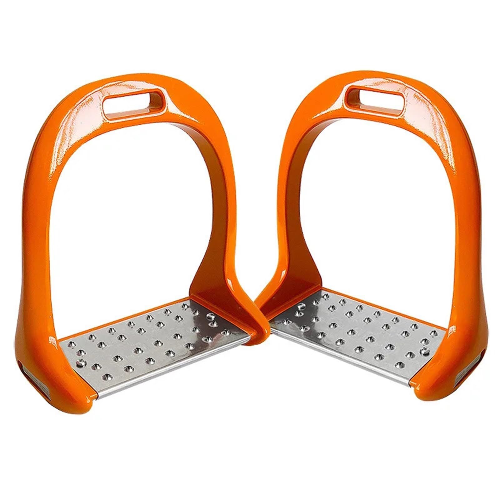 1 par de estribos for montar a caballo, de acero inoxidable, de aleación de aluminio, gruesos, antideslizantes, for sillín y pedales.(Orange)