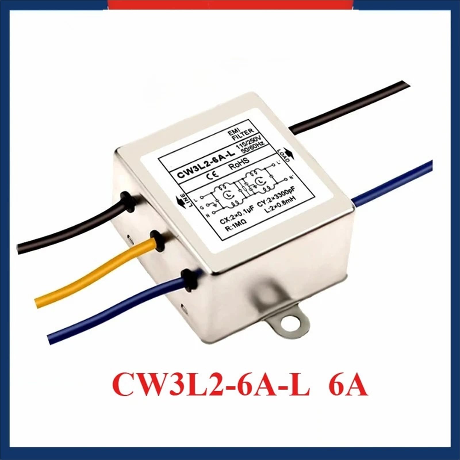 Netzfilter CW2B-3/6/10A-T Steckdosen-Spülung mit doppeltem Sicherheitsschalter mit Lampenstörung CW2B-10A-T(CW3L2-6A-L)