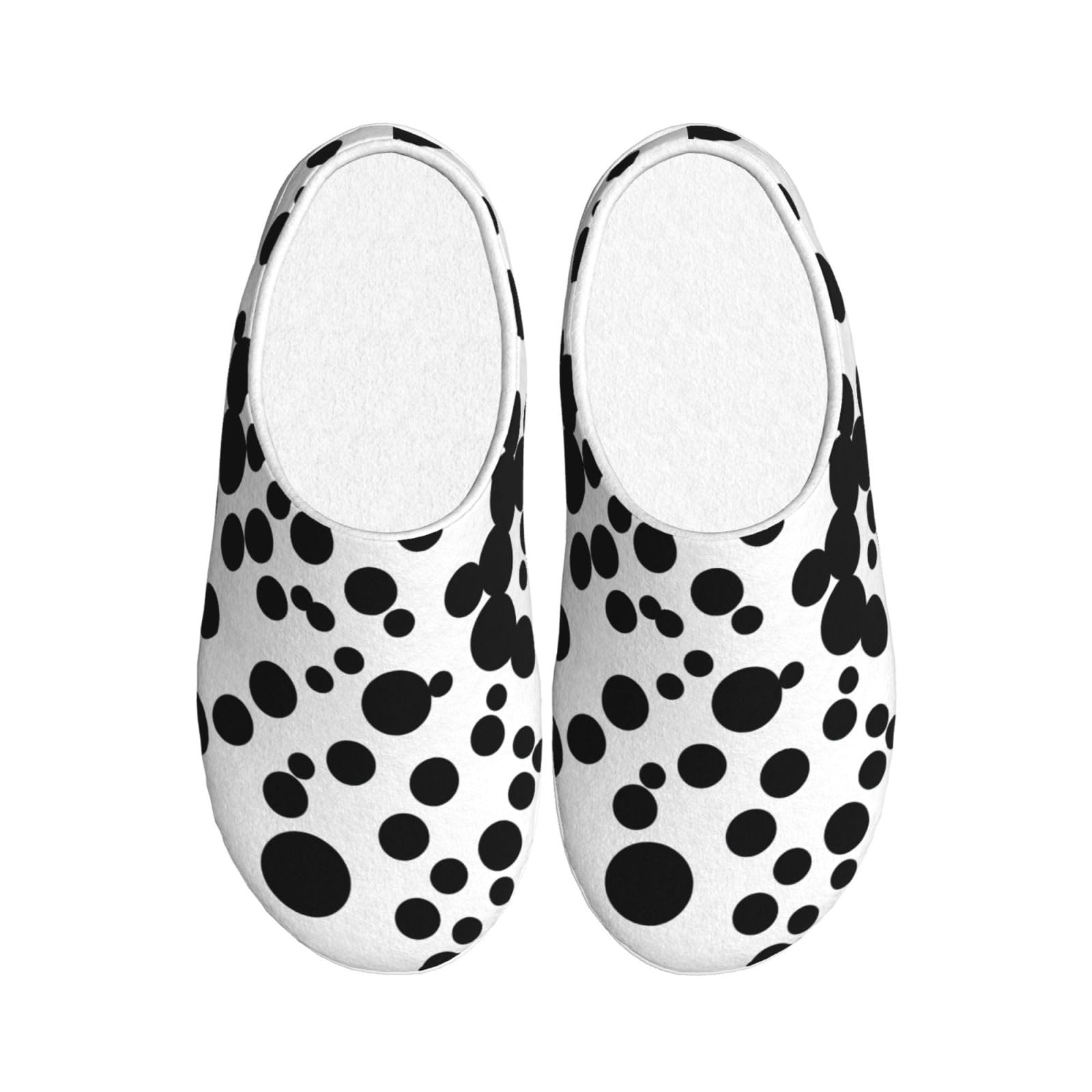 Nero & Bianco Grande Dot Stampa Adulto TPR Pantofole Lavabile per Uomo e Donna Traspirante e Accogliente Scarpe invernali