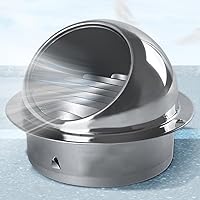 Vista 1 de 304 Stainless Steel Chimney Cowl,Round Air Vent Covers,Louver Grille Cover,Outdoor Windshield Range Hood Exhaust Pipe Exterior Wall Pipe Rain Cover