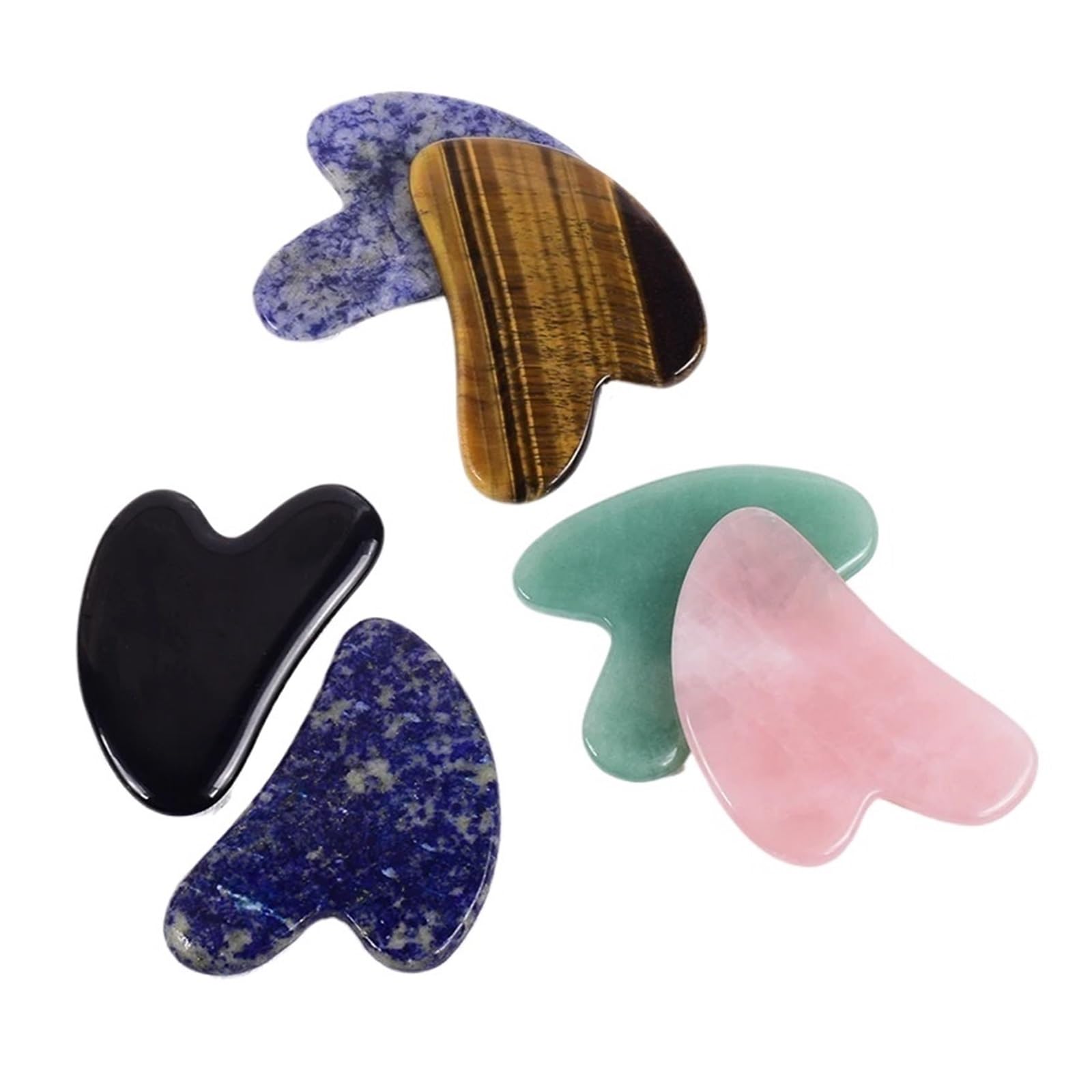 Natürliches Jade-Gua-Sha-Schaber-Massagegerät, Rosenquarz-Guasha-Massagebrett, Facelifting, schlanker Gouache-Schaber, Schabplatte(Natural Black)
