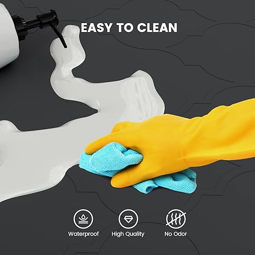 Miniatura 6 de Tapete para debajo del fregadero, bandeja de silicona para gabinete de cocina de 31 x 22 pulgadas, impermeable y flexible para debajo del fregadero