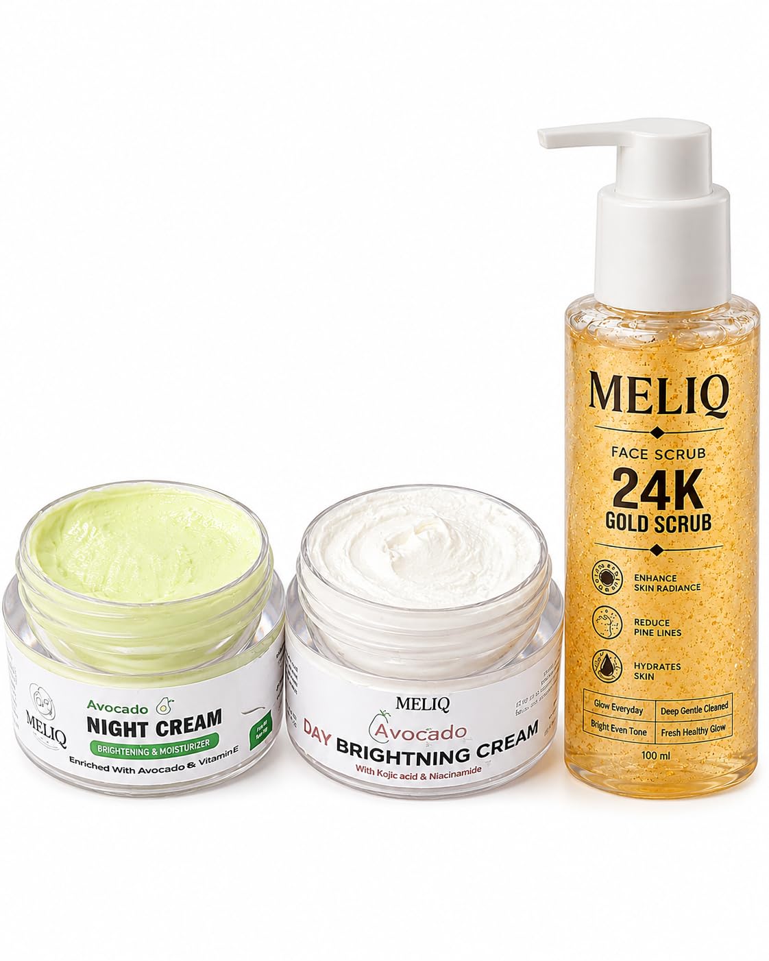Premium Avocado Day & Night Brightening Face Care Combo with 24K Gold Scrub | Face Wash, Dark Spots & Pigmentation Treatment | Sulphate-Free Skin Brightening & Hydrating Kit for Women & Men-image-26