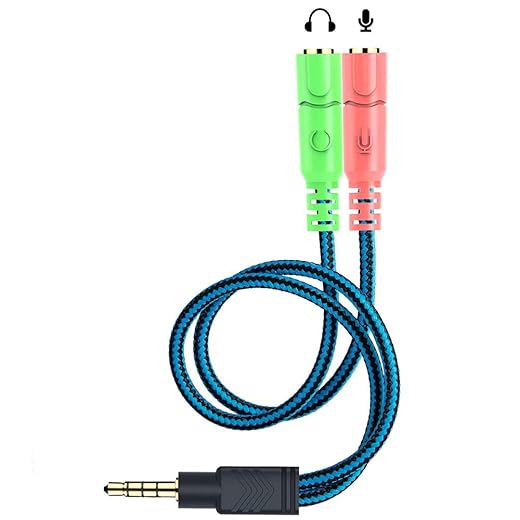 Envel, kit adattatore per cuffie con jack da 3,5 mm per computer portatile, mac, ps4, smartphone, xbox one, tablet con auricolare/microfono contemporaneamente y splitter audio 2 femmina a 1 maschio