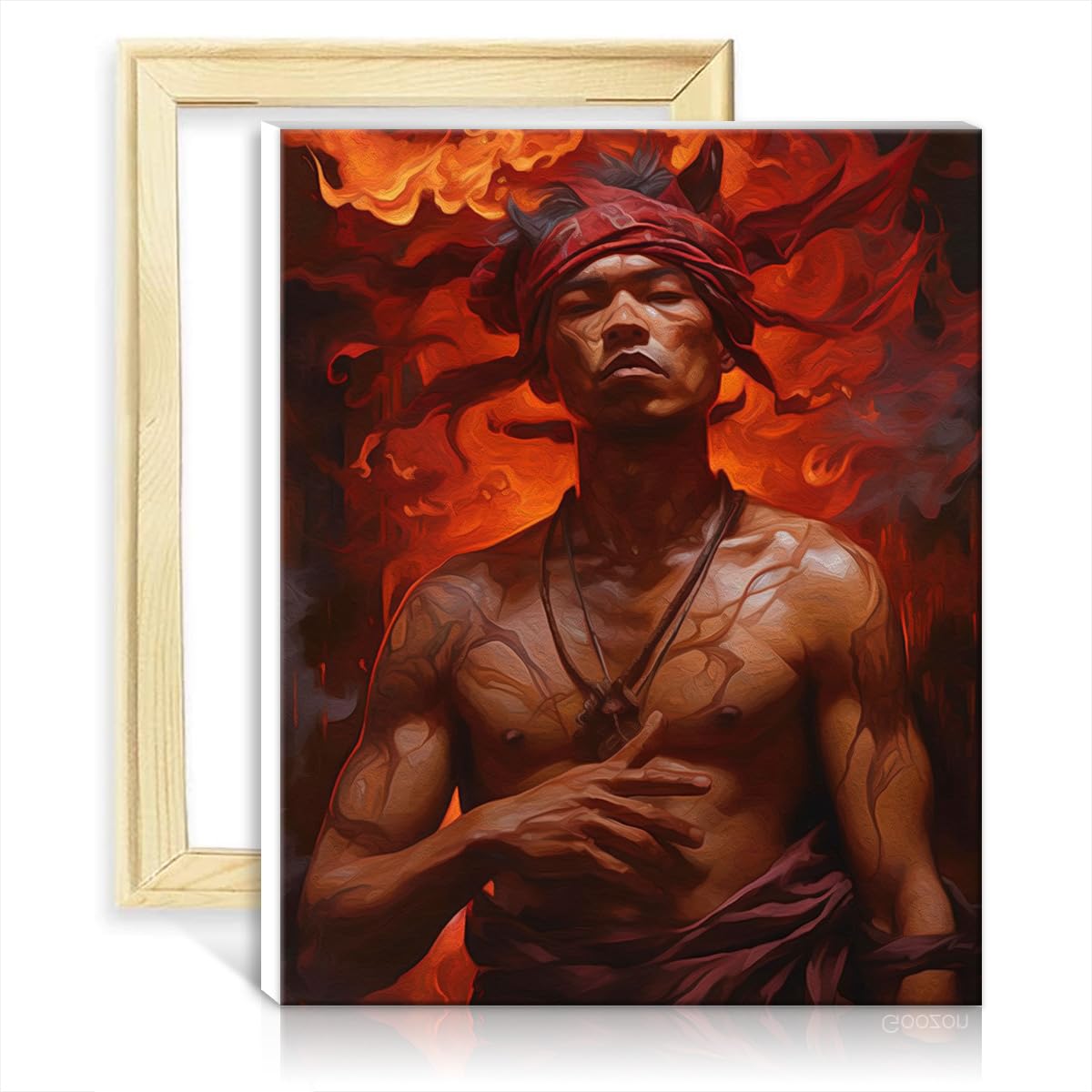 TANGFEIY Paint by Numbers Kits Epic Fire Mage Red Kids Adults Paint by Number Kits- with Brushes and Acrylic Pigment for Parent-Child Time No Frame(40x50cm)