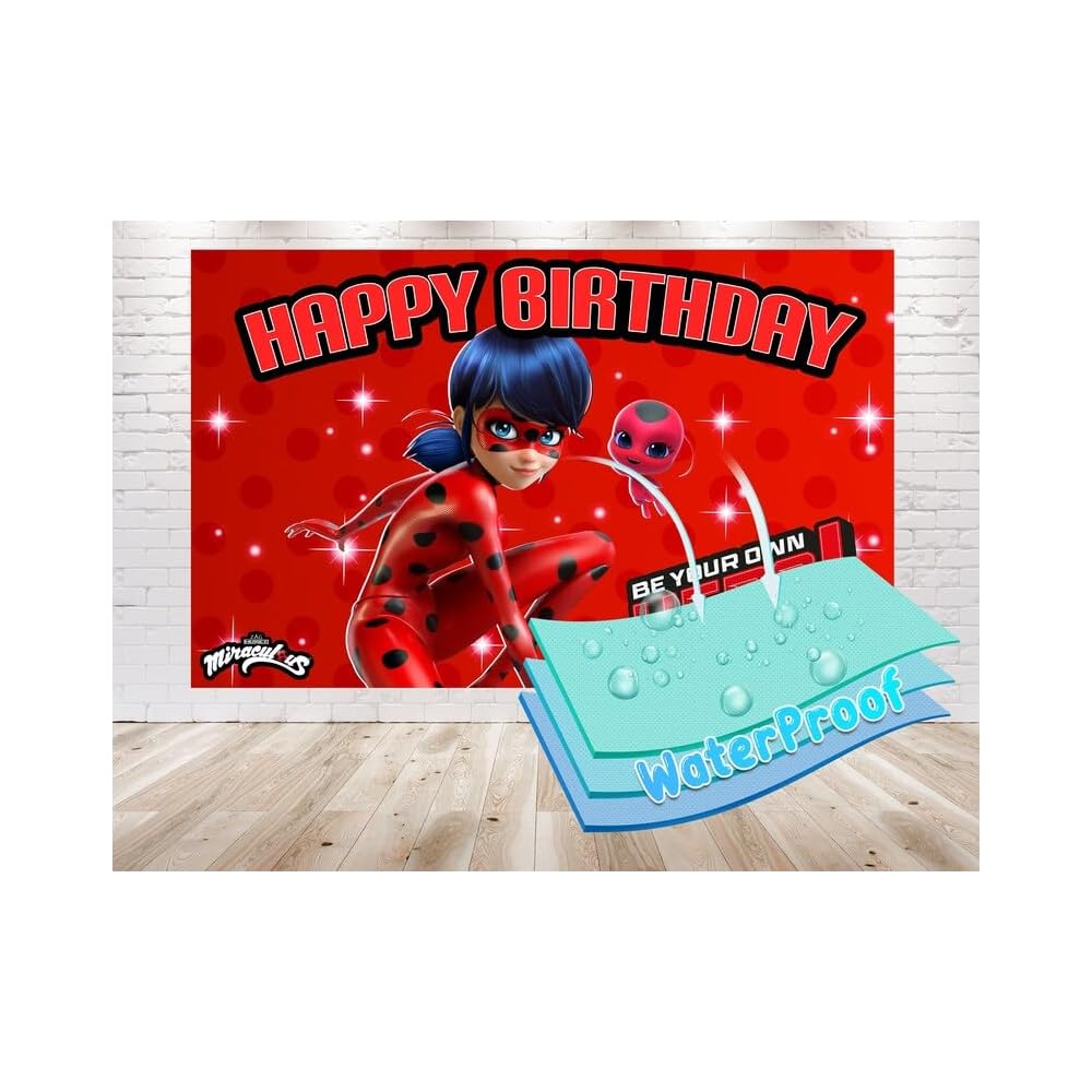 Miraculous Ladybug Birthday Party Backdrop - Cartoon Algeria | Ubuy