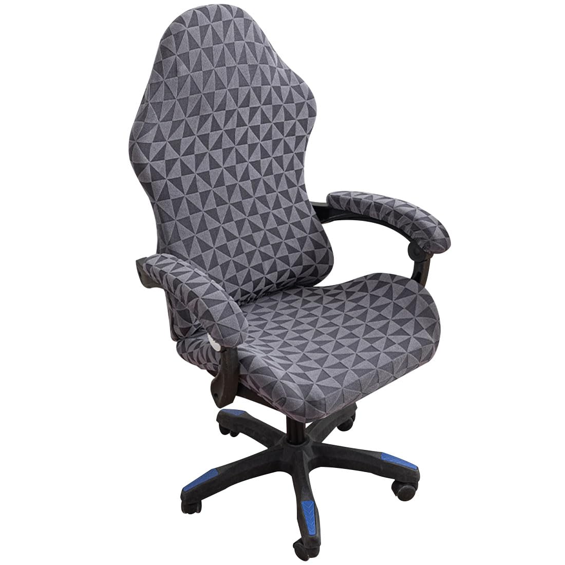 Levoberg - Gaming Chair Cover with Armrest Cover, Gaming Chair Cover, Extendable, Zipper, Office Chair Cover, Gamer, Swivel Computer Cover, Grey