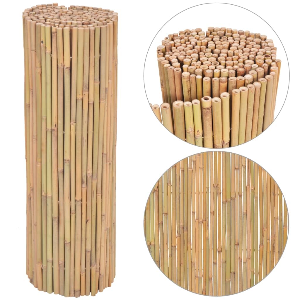 Ogrodzenie ogrodowe z bambusa 300 x 100 cm, naturalne, elastyczna osłona przed wzrokiem z okrągłego bambusa, do ogrodu, na taras, balkon, idealne do ograniczenia, ochrona przed wiatrem