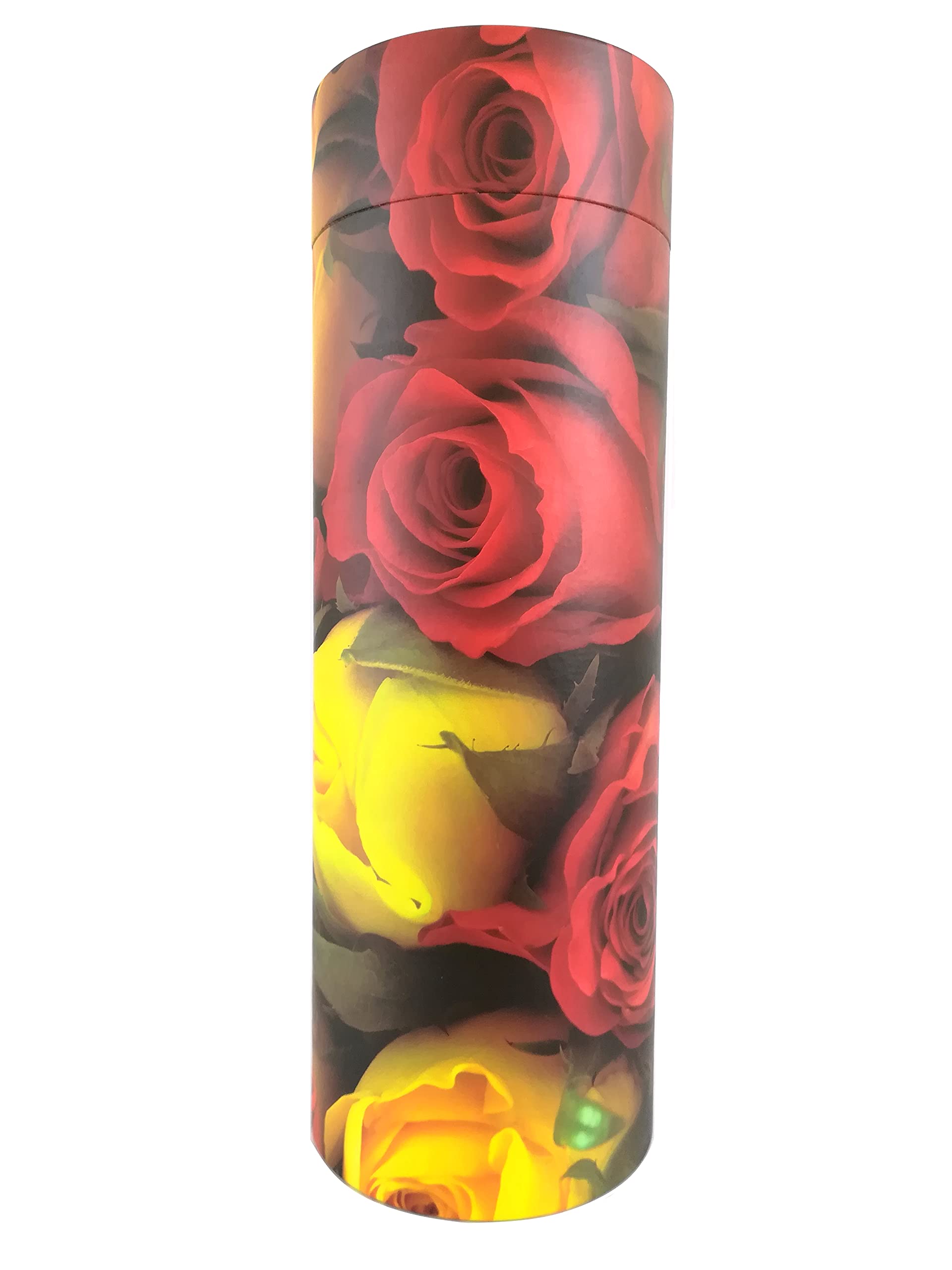Rosas Flores Tubos de dispersión para cenizas – Urnas de cremación de cartón biodegradable (grande)