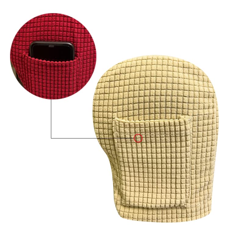 Skybook Armrest Chair Covers with 1 pocket Stretch Armchair Couch Arm Rest Cover Anti-Slip Spandex Polyester Sofa Chair Arm Caps Slipcovers for Furniture Protector Set of 2 (Beige Yellow) - Image 2