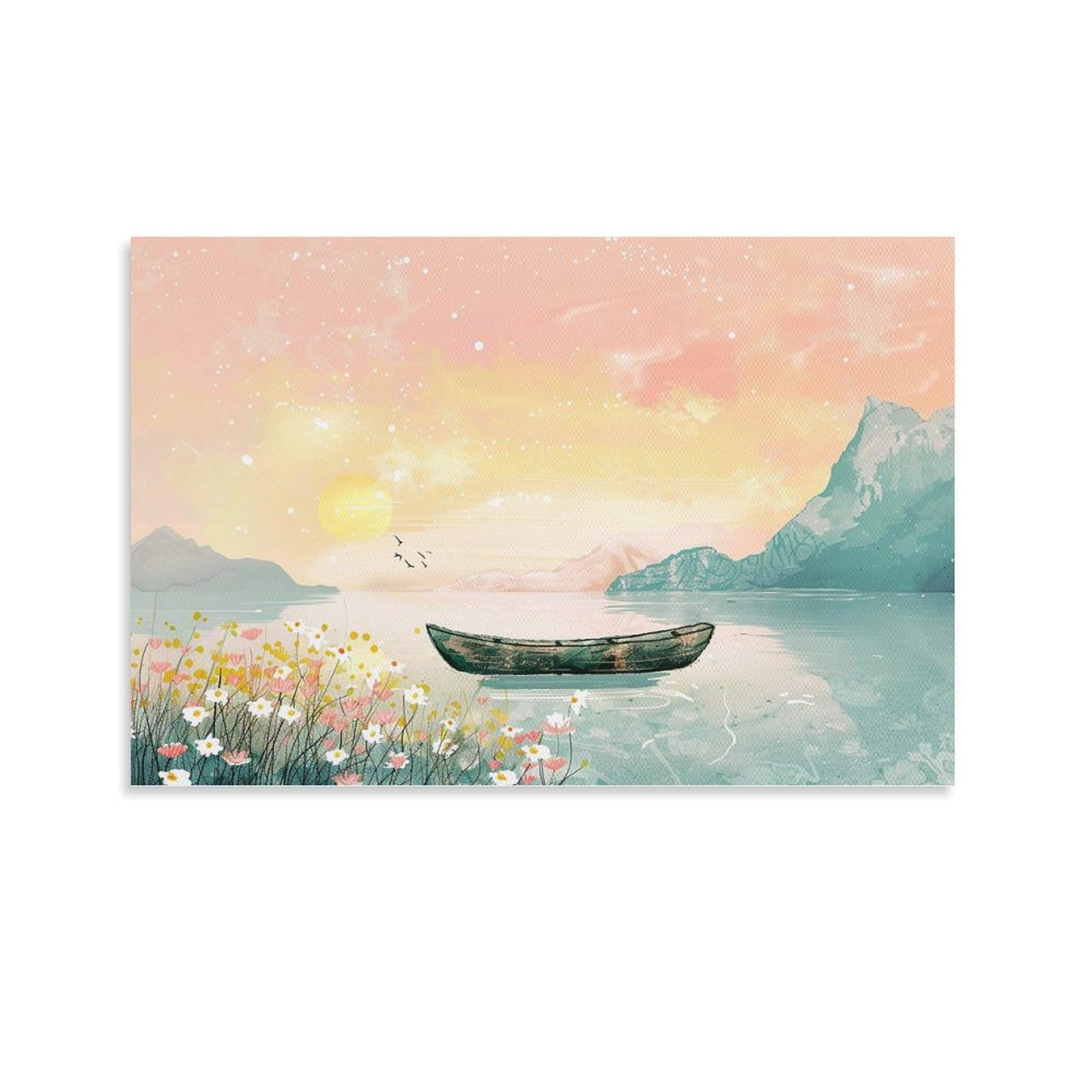 Amazon.co.jp: 絵画 美しい自然の風景に溶け込む船 アートパネル