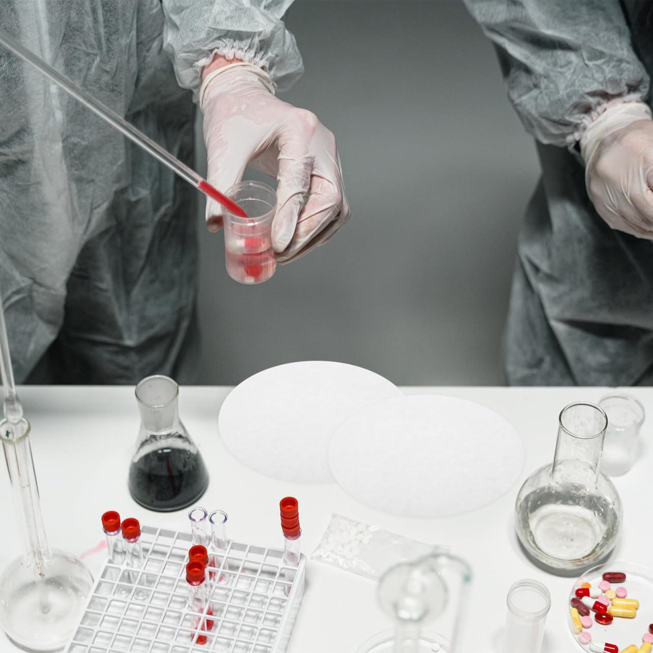 Homoyoyo 100piezas Papel De Filtro Cualitativo Flujo Medio Unidades Para Laboratorio Química