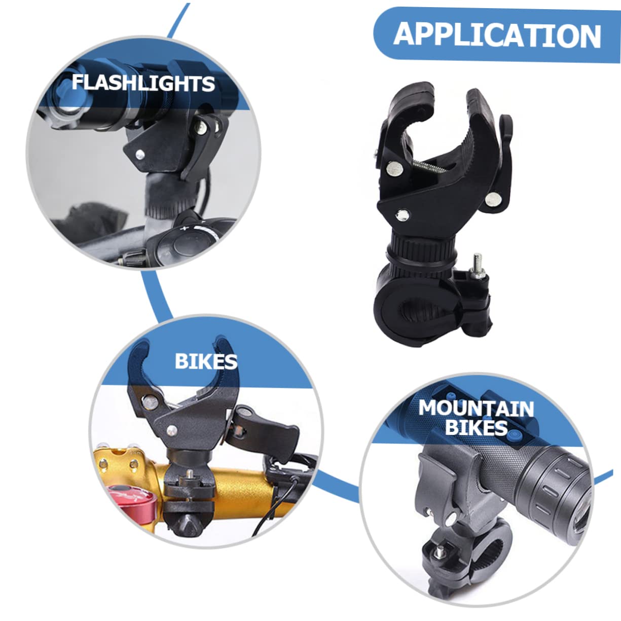 VANZACK 2pcs Bike Flashlight Holder Durable Plastic Torch Stand Clip for Mountain Bikes Lightweight Flashlight Rack Easy to Install Bicycle Accessories Secure Design Prevents Slipping