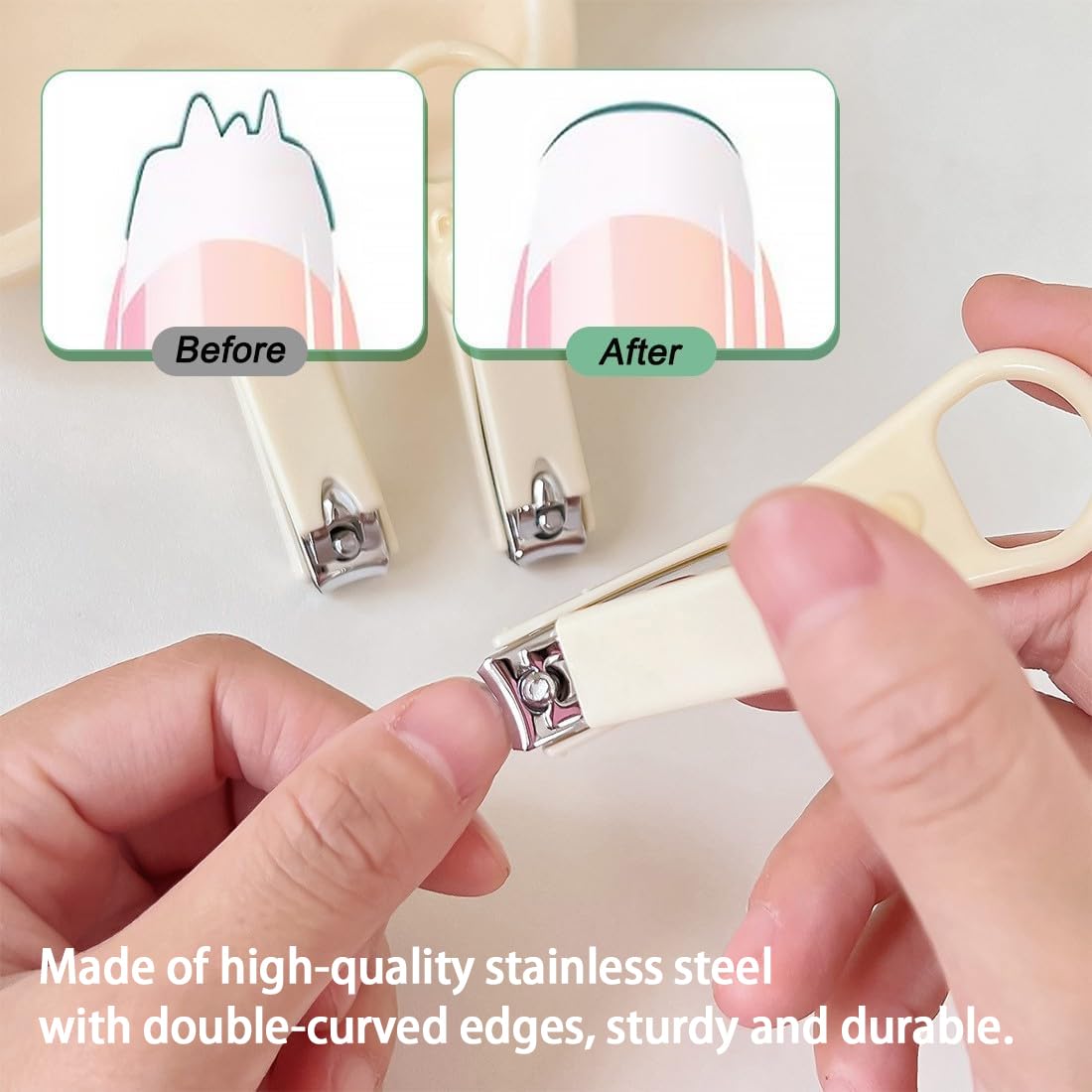 GXGM 2 Pezzi Tagliaunghie per Neonati e Bambini Tagliaunghie In Acciaio Inossidabile Di Alta Qualità Design Della Lama Curva Sharp Non Danneggia L'Armatura Cura delle Unghie e Manicure