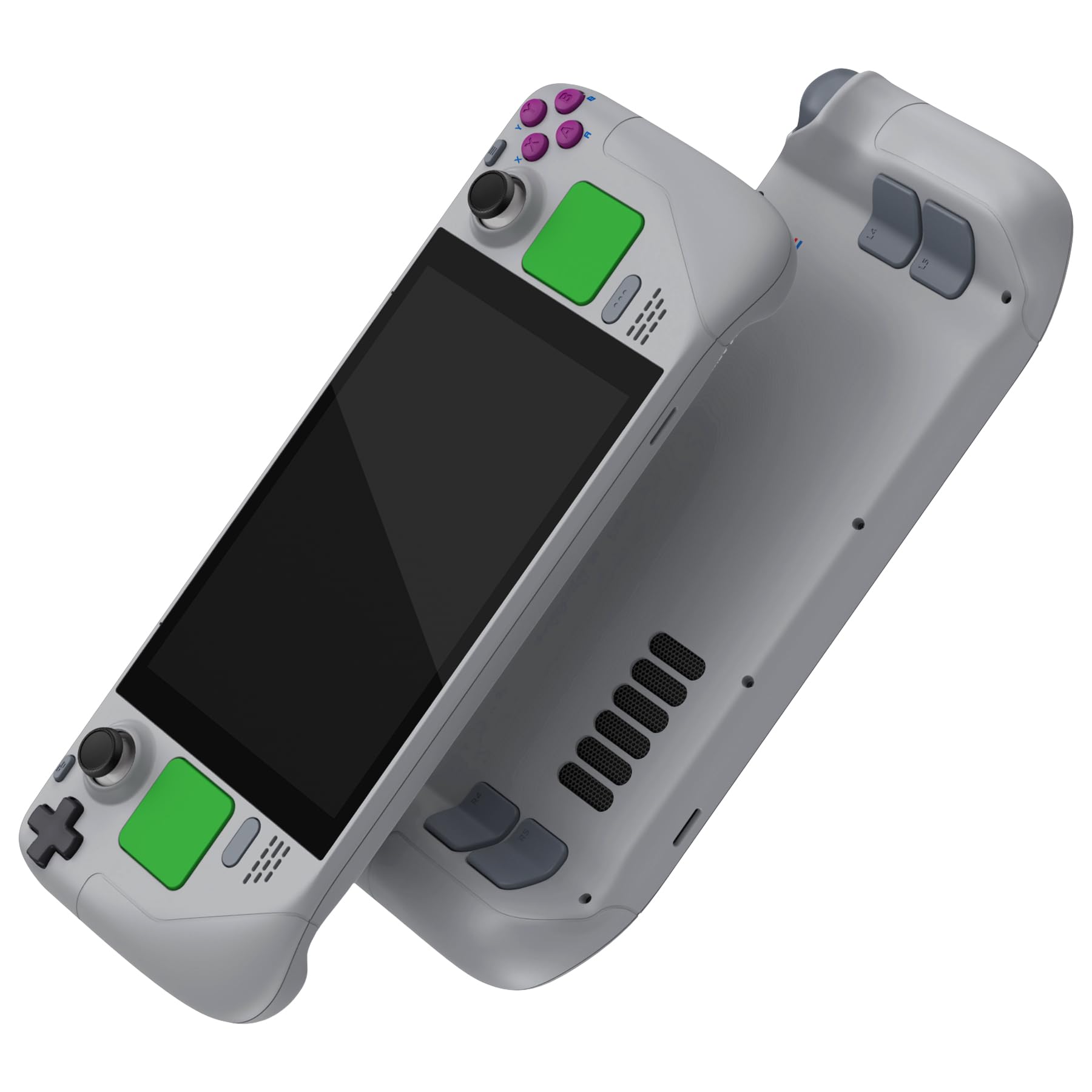 eXtremeRate Cover Tasti Kit per Steam Deck LCD,Custodia Frontale Posteriore Pulsanti Shell DIY Ricambio per Steam Deck LCD,Senza Console-Stile Classic 1989 GB DMG-01
