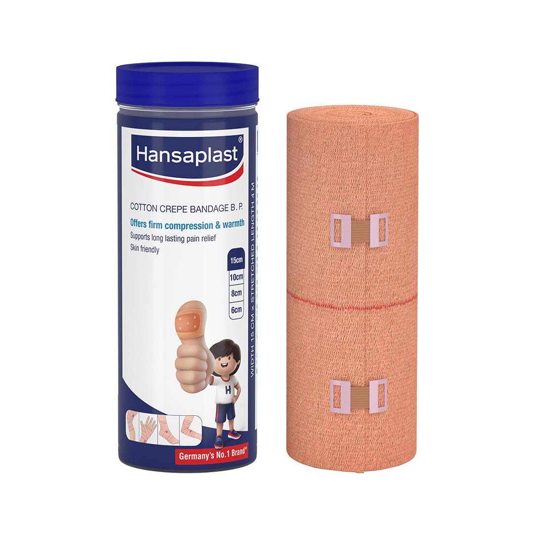 Hansaplast Soft Cotton Pain Relief Crepe Bandage 15cm x 4m Pack of 1 (50 pcs Vantilated Spot Free) (B084V481NC) Amazon Price History, Amazon Price Tracker