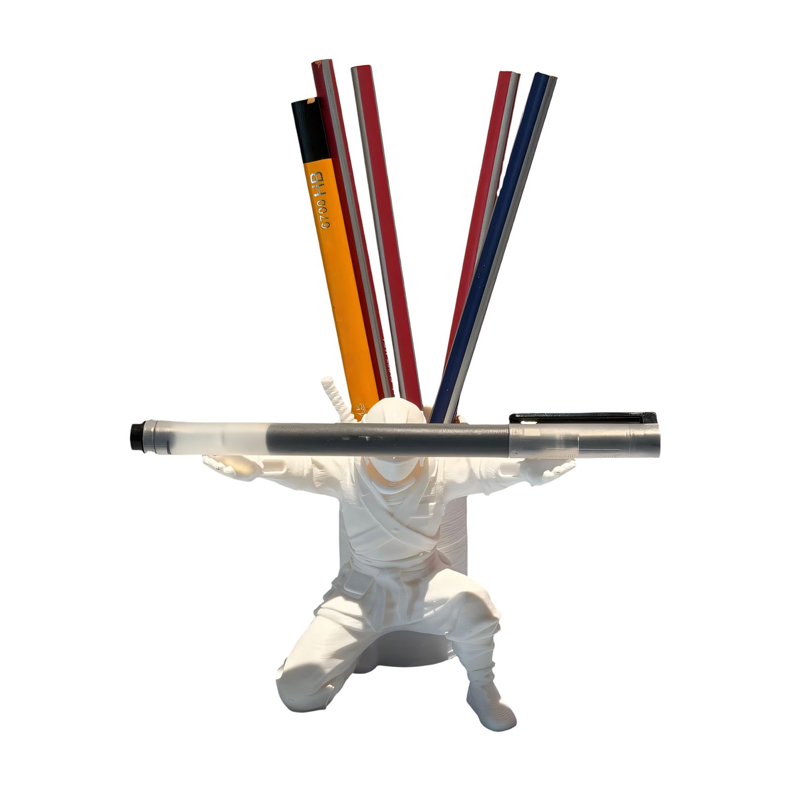 uikios 3D Printed Soldier Figurine Pen Cup Desktop Organiser Rack Eyeglasses Stand for Offices Desktop Organization Creative Desk Storage