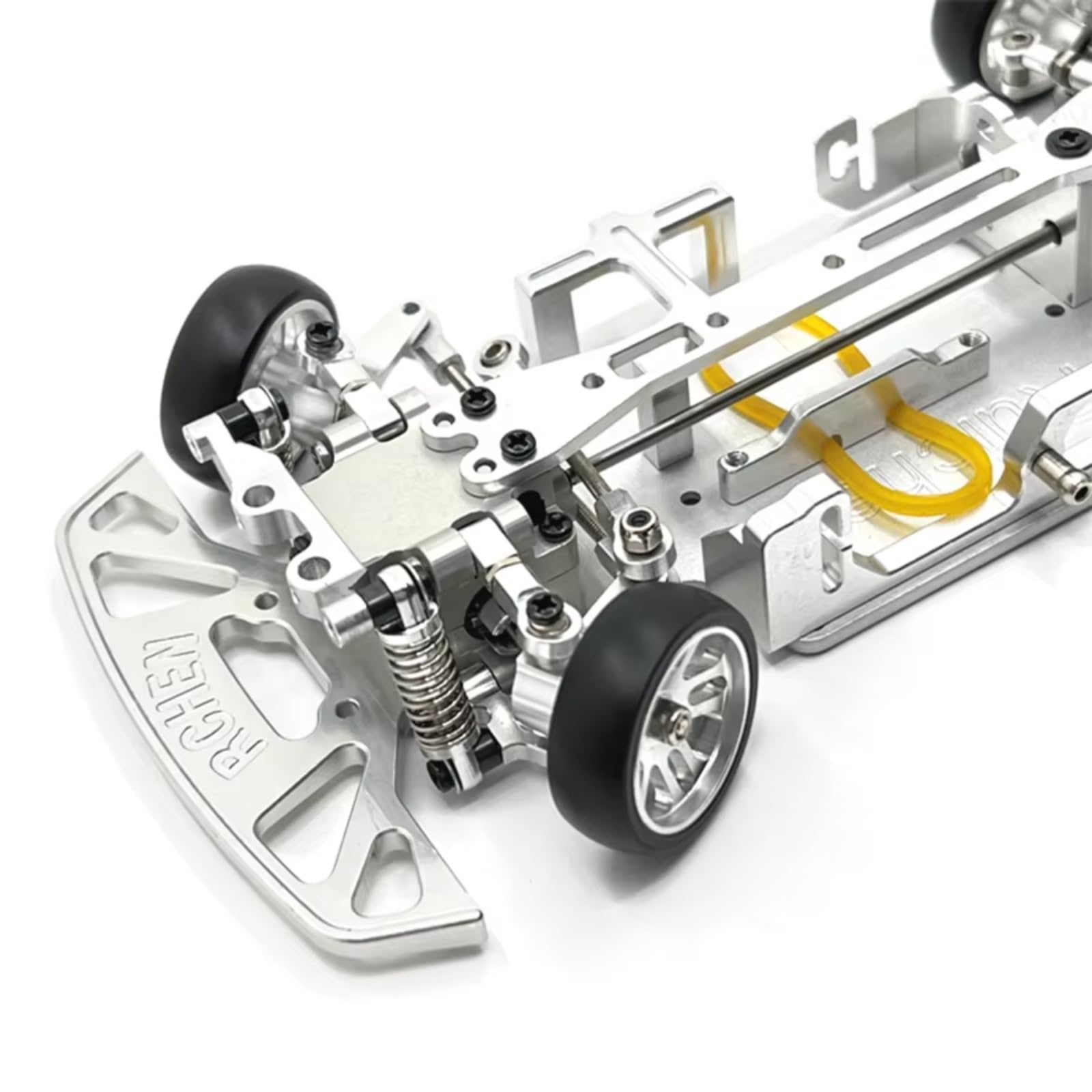Rc Special Connecting Rod for WLtoys 124008 124016-17-18-19 144001-02-10 Metal Shock Absorber Connecting Rod Set RC Car Parts and Accessories Upgrades Replacement Use(Yellow)
