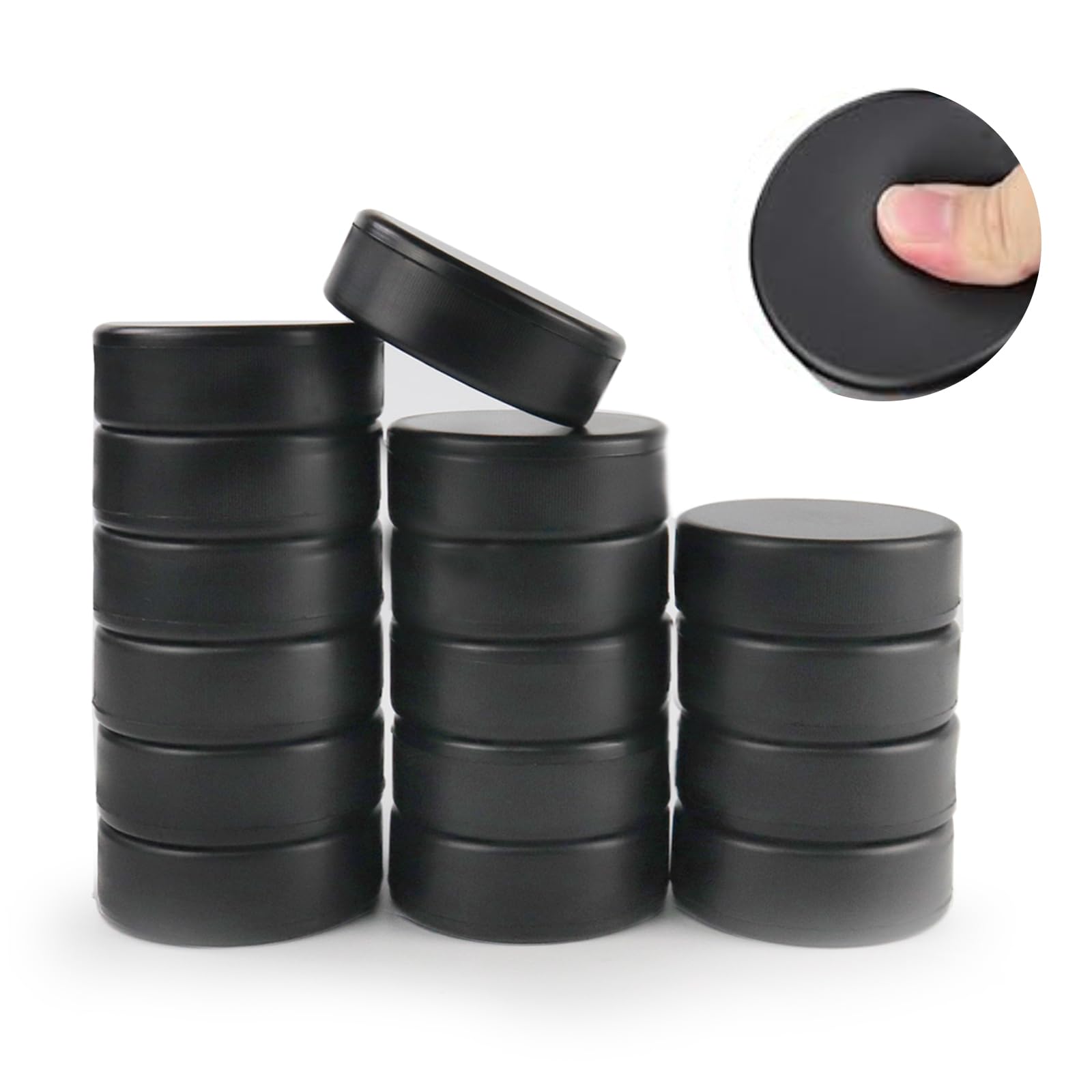 Set da 16 dischi da hockey su ghiaccio, 7,6 x 7,6 x 2,5 cm, dimensioni standard, in poliuretano di alta qualità, per hockey su stagno o sulla pista di pattinaggio, per pratica e allenamento classico,
