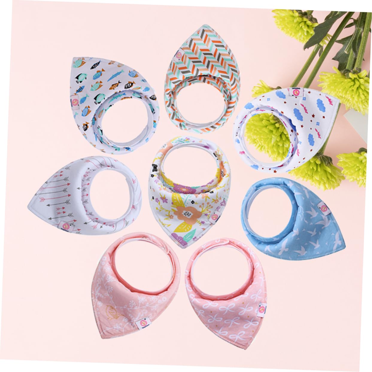 Abaodam 16 Piezas toallas de saliva para bebés babero turbante bebe pañuelo infantil hijab del bebé pañuelo de baba de bebé bufanda