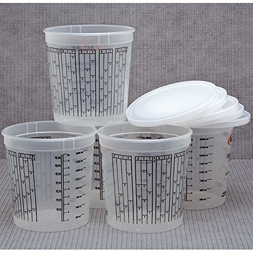 Eastwood Universal Reuseble Mixing Cups with Measuring Marks 2-1/2 Qt 5 PC Set