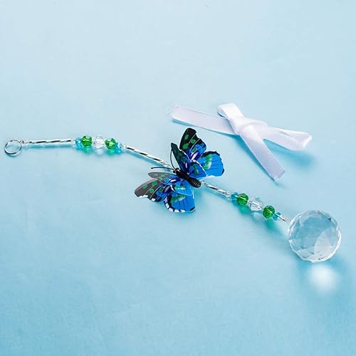 Miniatura 4 de Queenbox Dije de prismas de bola de cristal de mariposa para ventanas, campanillas de jardín, espejo retrovisor de coche, adorno de decoración