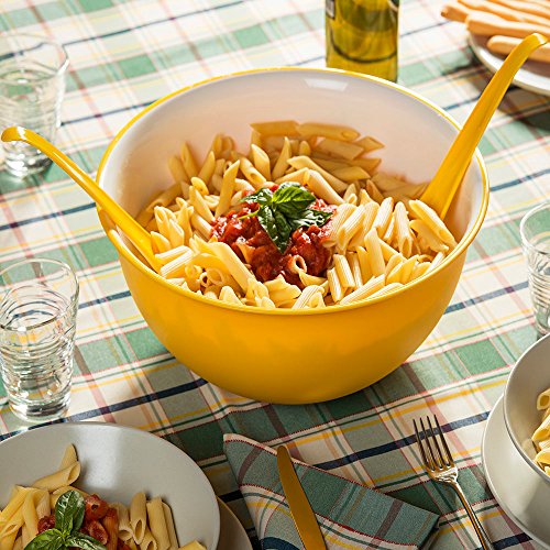 OMADA Design Insalatiera Antibatterica 6,5 lt, in Plastica, Idonea a Microonde, Lavastoviglie, Made in Italy, Linea Sanaliving - immagine 3