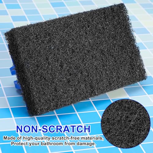 Image of Maxdot 18 Pcs Sponges with Handle Scrub Pad for Tile, Blue and Black