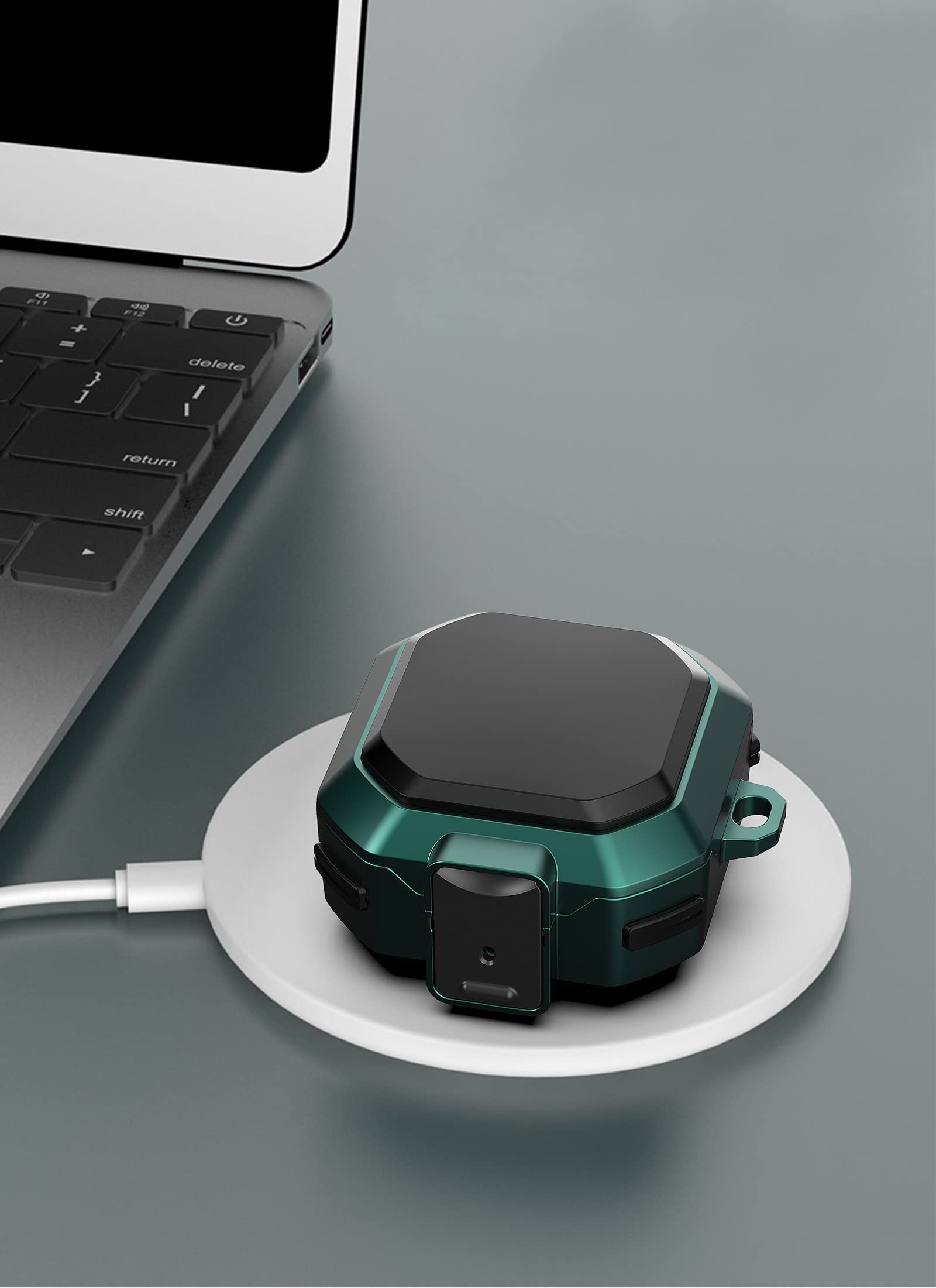 GOKEN Etui na słuchawki Samsung Galaxy Buds Live / Buds2 / Buds Pro / Buds2 Pro, trwały materiał TPU i PC z karabińczykiem zapewnia odporność na zarysowania i uderzenia oraz bezpieczną blokadę, czarne