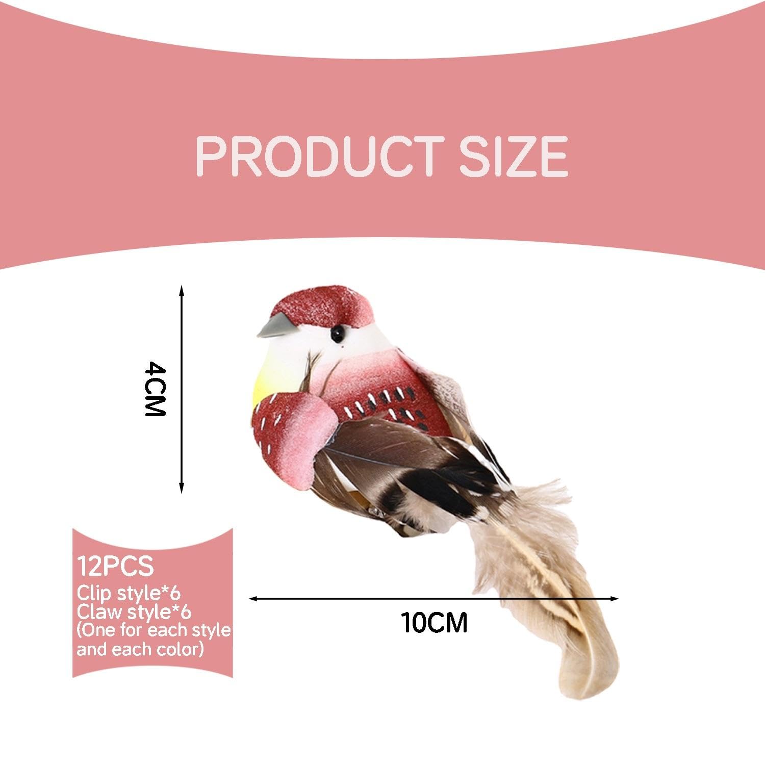 12 Simulated Birds, Colorful Bird Dolls, Garden Decoration Birds, Bird Photography Props, Landscaping Ornaments, Spring Decoration - Image 2