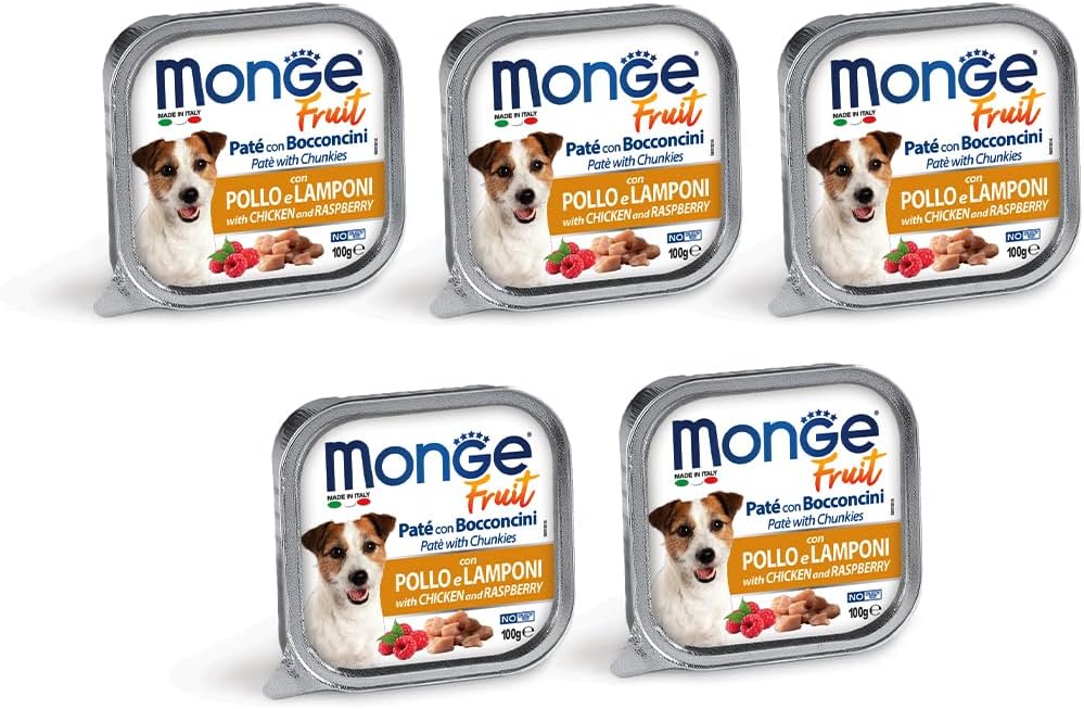Monge Fruit - Pate and Chunkies with Chicken and Raspberry(Pack of 5)